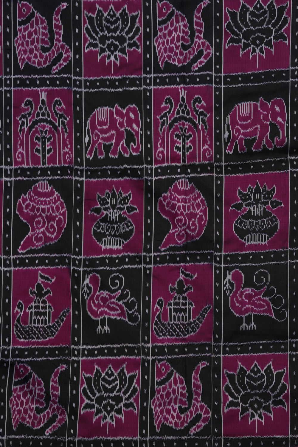 Image of Pochampally Ikat Silk Black Saree